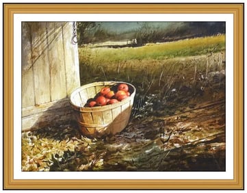 Emmitt Thames Still Life Watercolor Painting Signed Framed