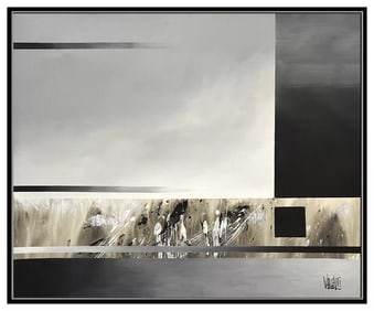 Italo Valenti Abstract Modern Oil Painting on Canvas Signed Large