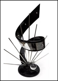 Shlomi Haziza Acrylic Metal Abstract Sculpture Signed
