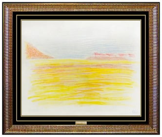 Joseph Stella Seascape Pastel Painting Signed Authentic Abstract
