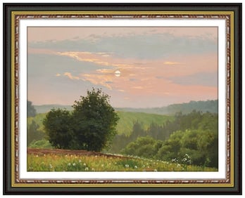 Andrei Gerasimov Landscape Oil Painting on Board Signed Framed
