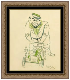 William Gropper Figurative Portrait Oil Painting Signed Framed