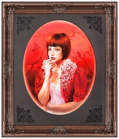 Melissa Forman Female Portrait Oil Painting on Board Signed Framed