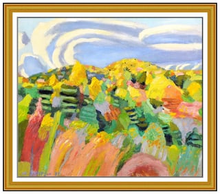 Michael Patterson Floral Landscape Oil Painting on Canvas Signed