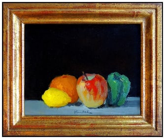Robert Kulicke Still Life Oil Painting on Board Signed Framed