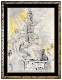 Salvador Dali Monument to Ideal Doctor Lithograph Signed Framed