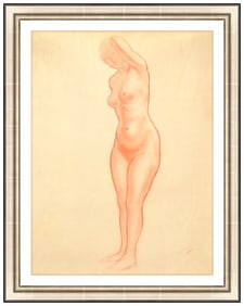 Andre Derain Female Portrait Drawing Signed Framed