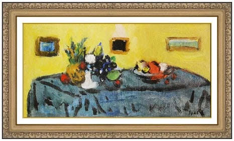 Gabriel Spat Still Life Oil Painting on Board Signed Framed