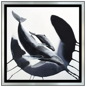 Robert Wyland Sealife Whale Watercolor Painting Signed Large