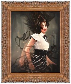 Melissa Forman Woman Portrait Oil Painting on Board Signed Framed