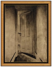 Slater Bradley Interior Oil Painting on Canvas Signed Framed