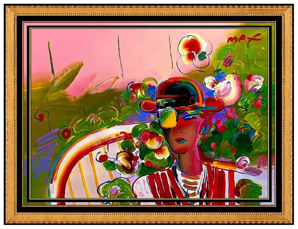 Peter Max Acrylic Painting Beauty Profile Pop Art Signed Large Oil Artwork (1 of 6)