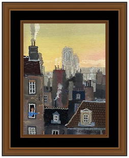Michel Delacroix Acrylic On Canvas Original Painting Signed Framed Paris Artwork: This lot includes:Gallery COA & free domestic shipping (*insurance and international shipping for an additional charge)Artist: Michel DelacroixTitle: A Paris S'éveille Medium: Acrylic on CanvasSize: