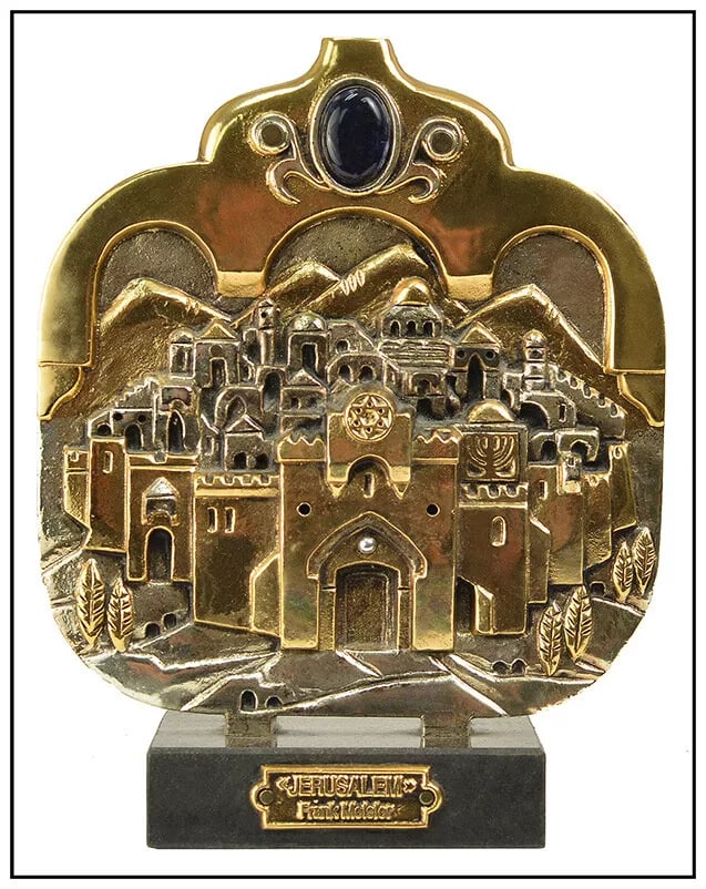 Frank Meisler Jerusalem Plaque Bronze Sculpture Cityscape Relief Signed Artwork (1 of 4)