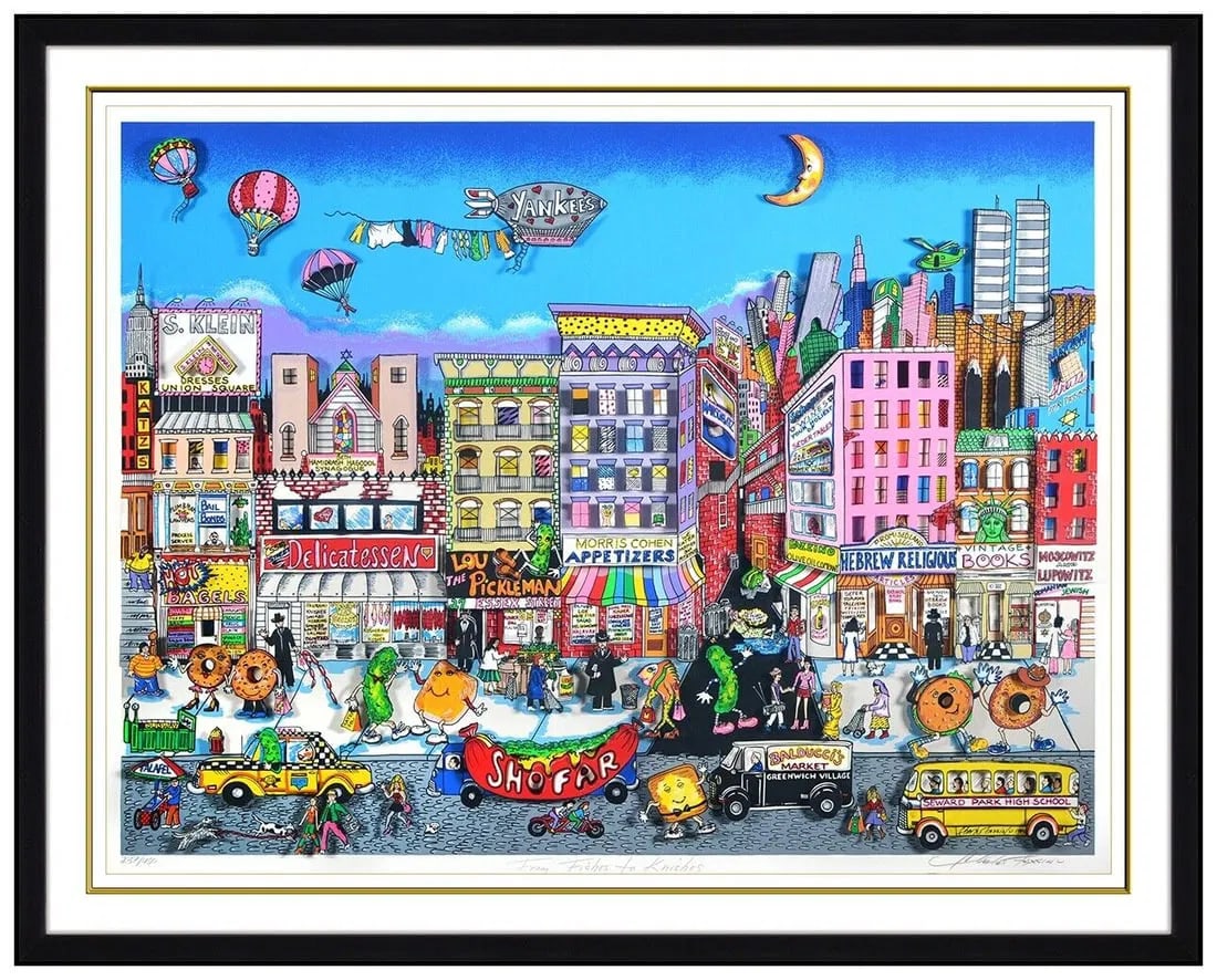 Charles Fazzino Original From Fishes To Knishes 3D Silkscreen Signed Framed Art (1 of 7)