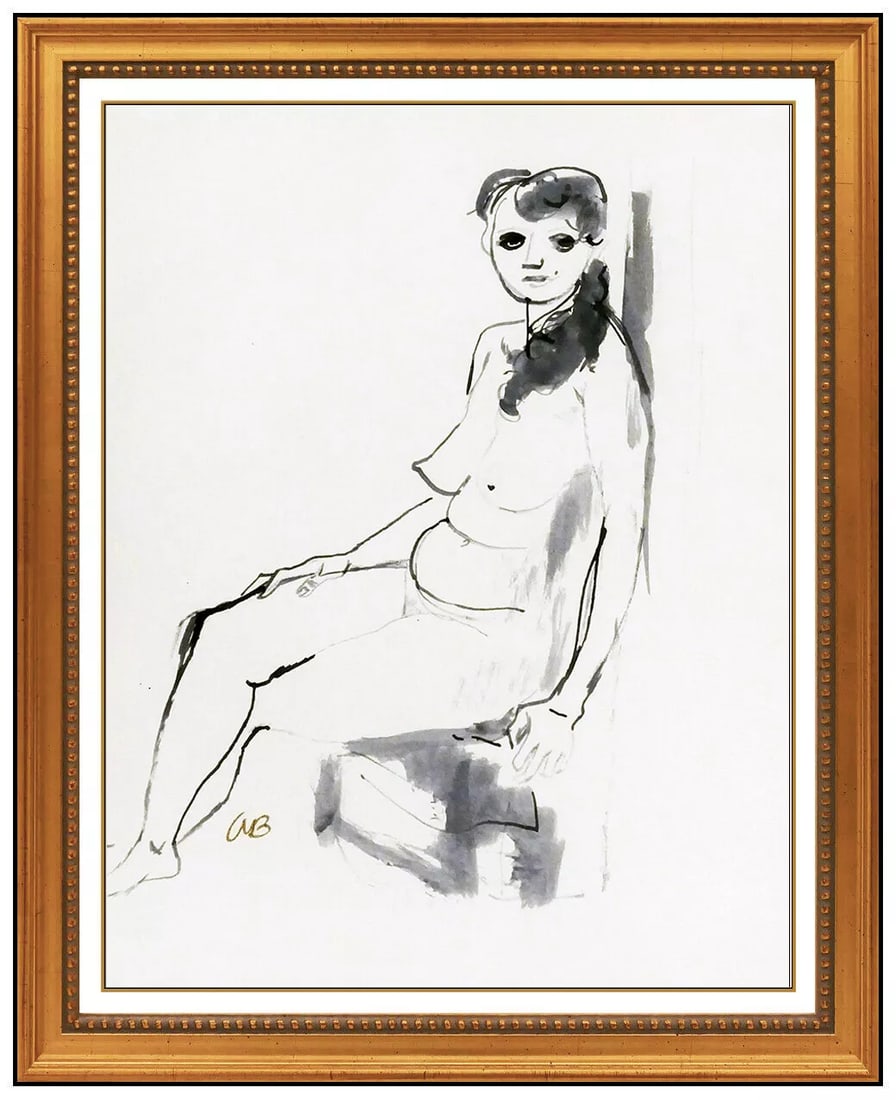 Aaron Bohrod Original Signed Female Portrait Watercolor Painting Framed: This lot includes:Gallery COA & free domestic shipping (*insurance and international shipping for an additional charge)Artist: Aaron Bohrod Title: RestingMedium: WatercolorSize: 12" x 9.5"Framed: 18.5