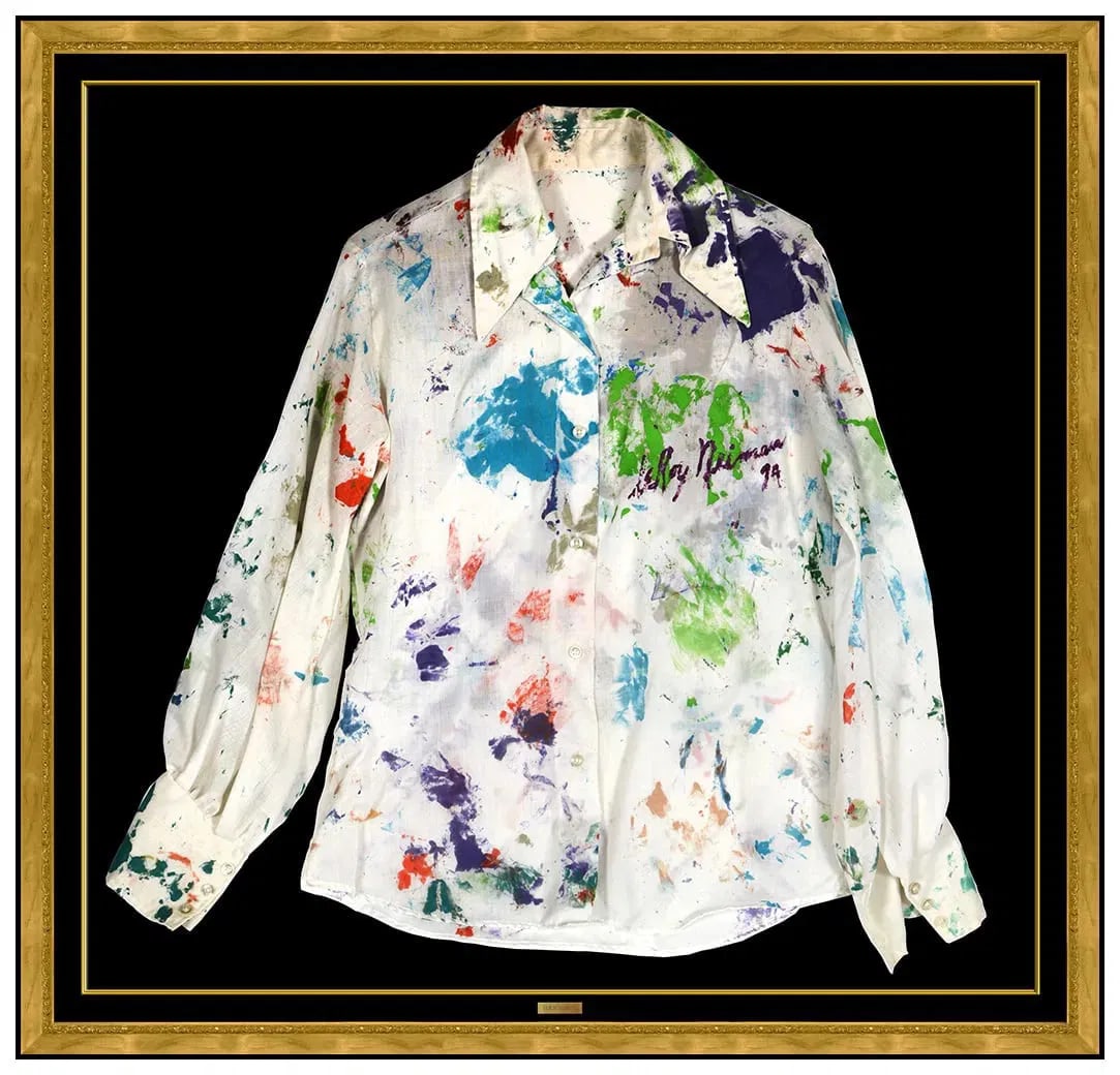 Leroy Neiman Signed "Artist's Smock" Oil Painting on Fabric Framed Artwork (1 of 7)