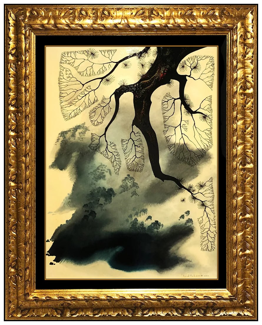 Eyvind Earle Original Signed Fog Mist Landscape Oil Painting on Board Disney Art (1 of 4)