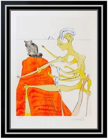 Salvador Dali Original Color Etching Back of Gala Hand Signed Surreal Art