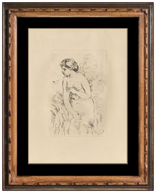 Pierre Auguste Renoir Etching Portrait Baigneuse Debout Framed Artwork