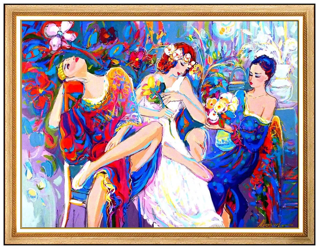 Isaac Maimon Female Portrait Oil Painting on Canvas Signed Original Artwork (1 of 5)