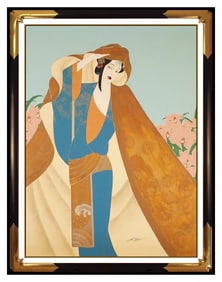 Lillian Shao Chinese Floral Acrylic Painting on Canvas Signed Large Art