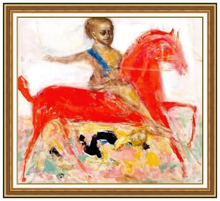 Andrei Medvedev Horse Portrait Oil Painting on Canvas Signed Large Artwork