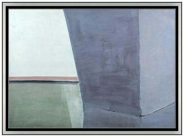 Louis Ribak Abstract Gouache Painting Large Signed Framed Original Art