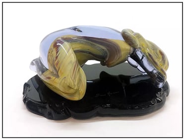 Dino Rosin Nude Female Portrait Murano Glass Sculpture Signed Artwork