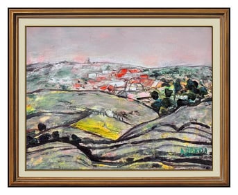 Augustin Ubeda Landscape Oil Painting on Canvas Signed Framed Original Art