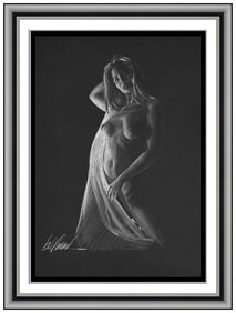 Bill Mack Figurative Female Portrait Pastel Painting Signed Framed Artwork