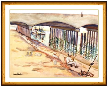 Donna Schuster Water Landscape Watercolor Painting Signed Framed Original