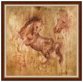 Robert K White Horse Animal Oil Painting Large Signed Framed Artwork