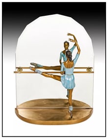 Ramon Parmenter Reflections Ballerina Bronze Sculpture Signed Wall Table Art