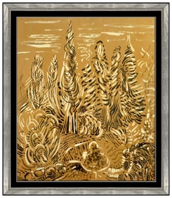 Karl Schrag Abstract Landscape Gouache Painting Signed Framed Original Art