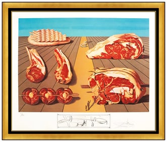 Salvador Dali Sodomized Entrees Steak Diners De Gala Lithograph Hand Signed