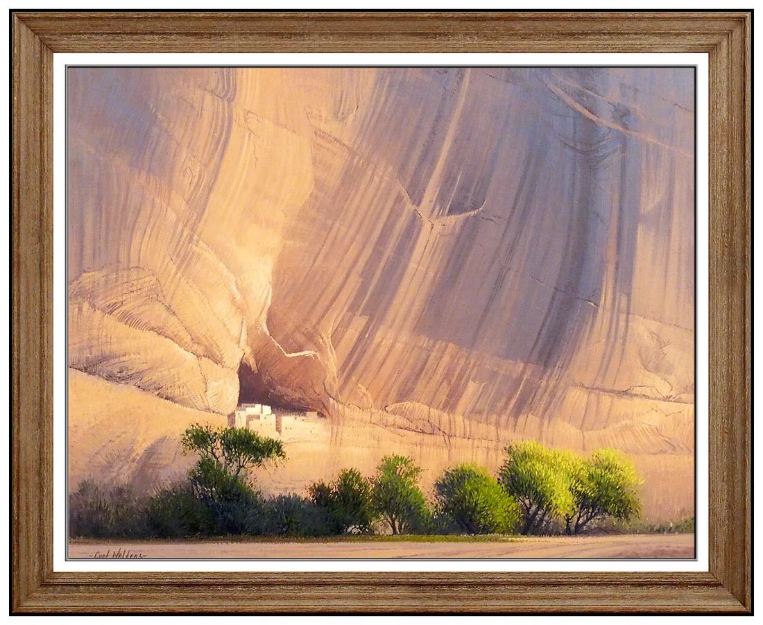 Curt Walters Original Oil Painting On Canvas Signed Western Mountain Landscape: This lot includes:Gallery COA & free domestic shipping (*insurance and international shipping for an additional charge)Artist: Curt WaltersTitle: Canyon de Chelly Medium: Oil Painting on CanvasSize: 2