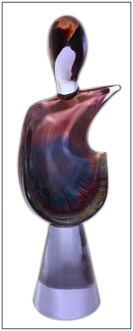 Dino Rosin Large Original Signed Murano Caledonia Blown Glass Sculpture Artwork (1 of 4)
