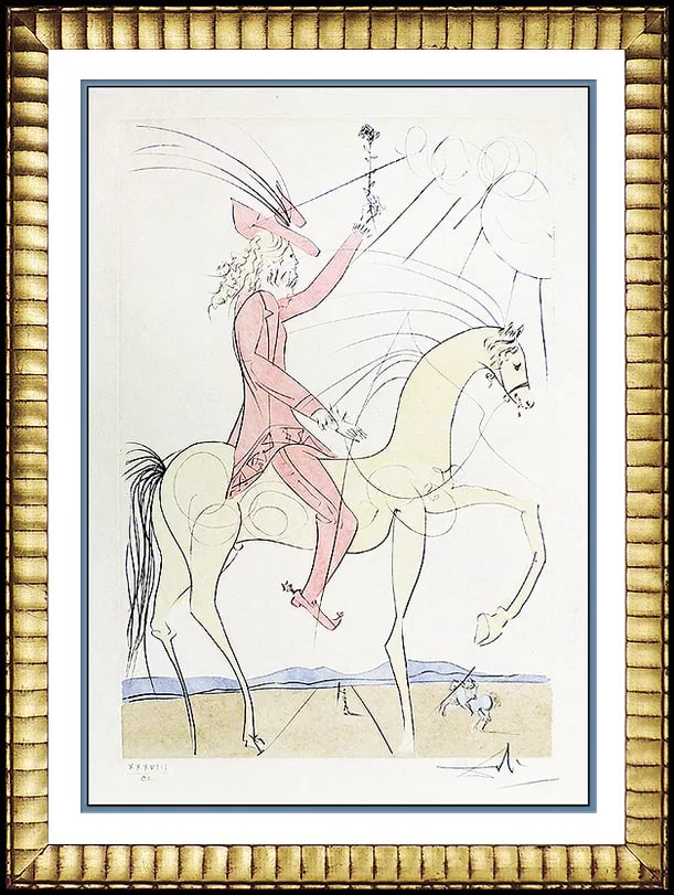 Salvador Dali Authentic Etching Hand Signed Cavalier Rose Artwork Field 73-17B (1 of 5)