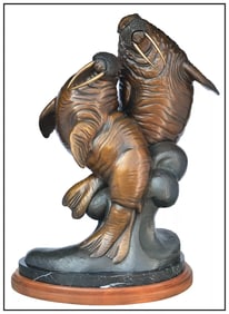 Gerald Balciar Large Original Bronze Sculpture Arctic Ballet Animal Signed Artwork