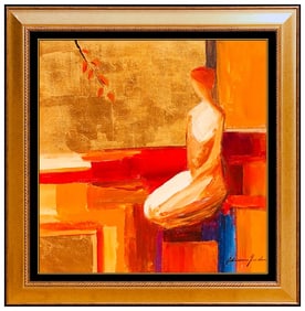 Adriana Naveh Original Acrylic Painting on Board Female Still Life Signed Framed Artwork