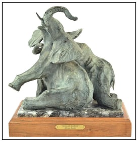 Sherry Salari Sander Elephant Wildlife Bronze Sculpture Signed Artwork