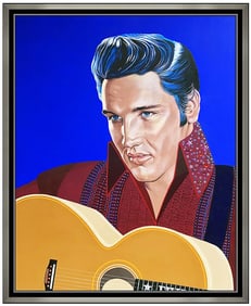 George Torjussen Geortor Large Acrylic Painting on Canvas Elvis Presley Signed Artwork