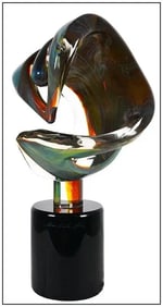 Adriano Dalla Valentina Original Murano Glass Sculpture Hand-Blown Signed Artwork