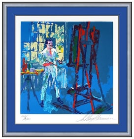 Leroy Neiman Artist Self-Portrait Color Serigraph Hand-Signed Framed Artwork