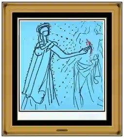 Salvador Dali Thomas Original Embossed Lithograph Hand-Signed Framed Artwork