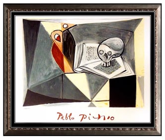 Pablo Picasso Tête de Mort Color Lithograph Cubism Still Life Skull Signed Framed Artwork