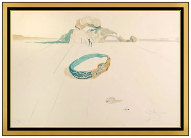 Salvador Dali Desert Bracelet Color Lithograph Hand-Signed Surreal Framed Artwork