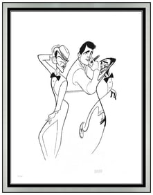 Al Hirschfeld The Summit Etching Print Hand-Signed Framed Artwork