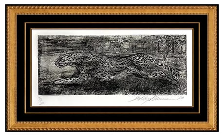 Leroy Neiman Midnight Cheetah Original Etching Big Cat Hand-Signed Numbered Artwork